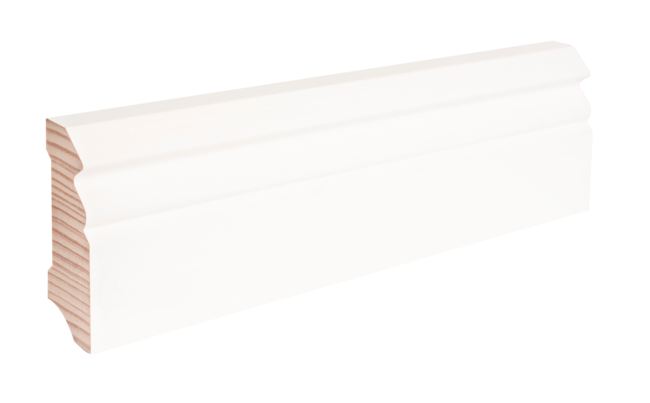 Profilierte Sockelleiste in weiß Profilierte Sockelleiste in weiß