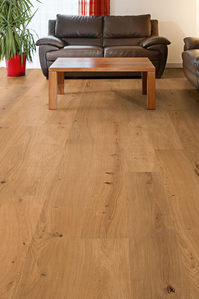 Landhausdiele Eiche Brushed im Wohnzimmer