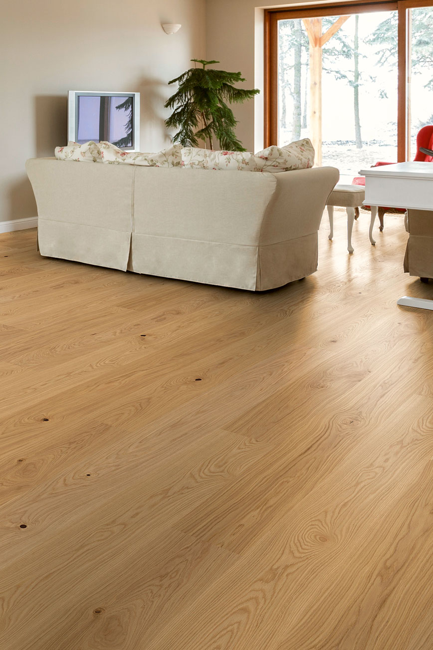 Landhausdiele Eiche XL Natura im Wohnzimmer