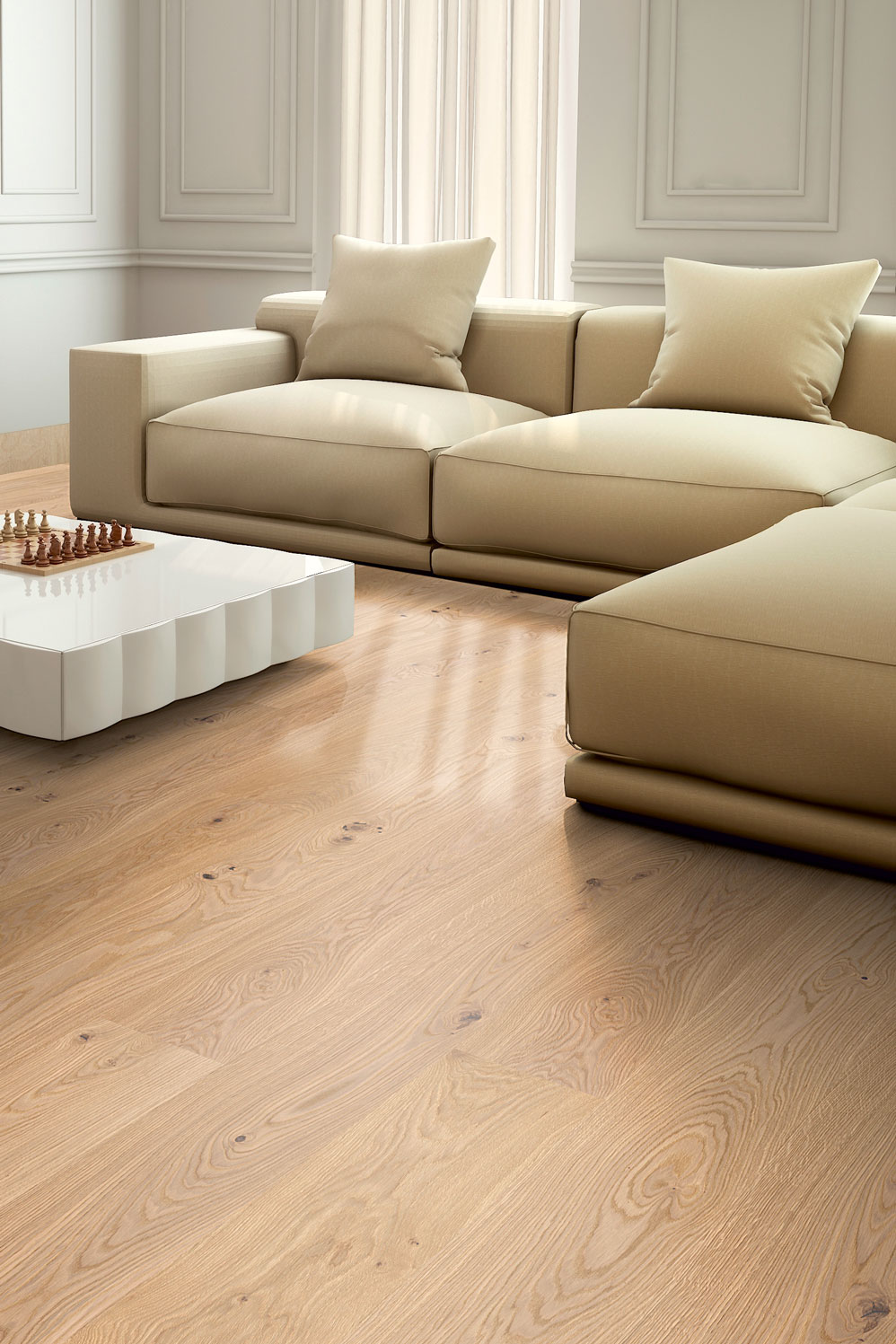 Landhausdiele Eiche XL Perlato im Wohnzimmer