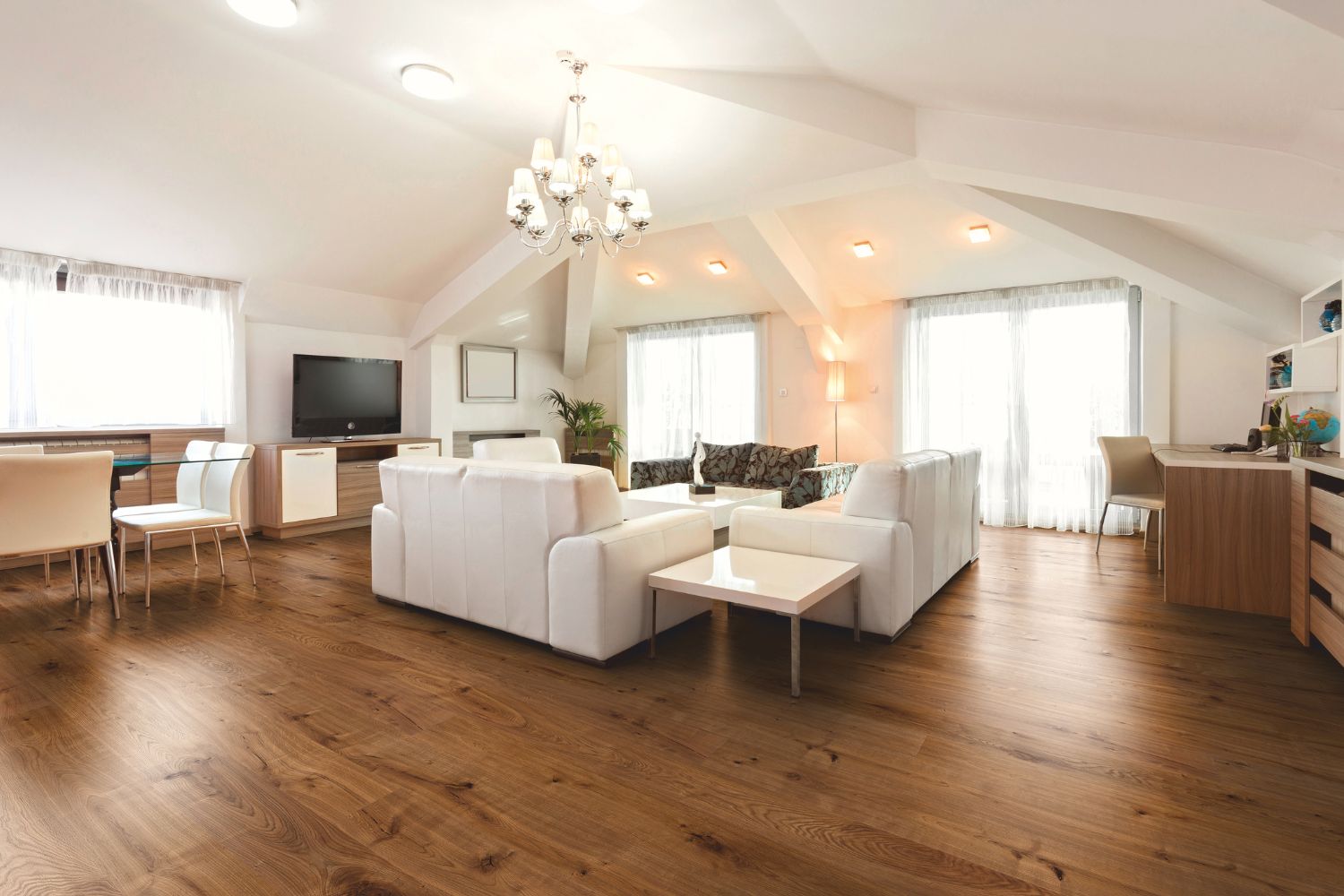 Landhausdiele Eiche Bronzo im Wohnzimmer