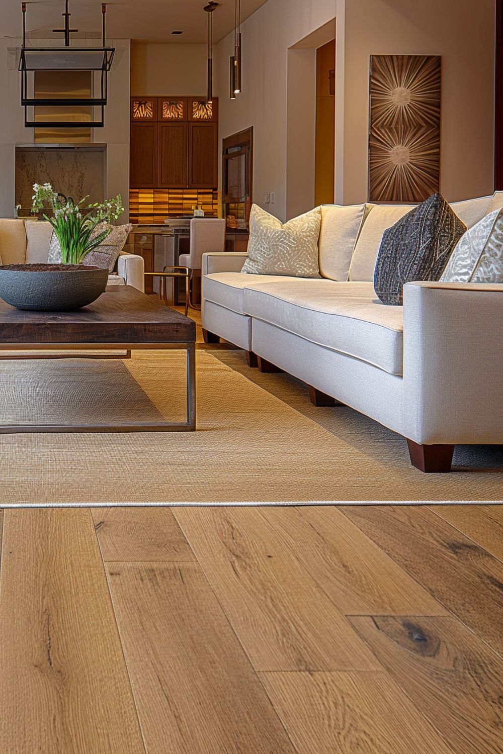 Landhausdiele Eiche Galapagos im Wohnzimmer