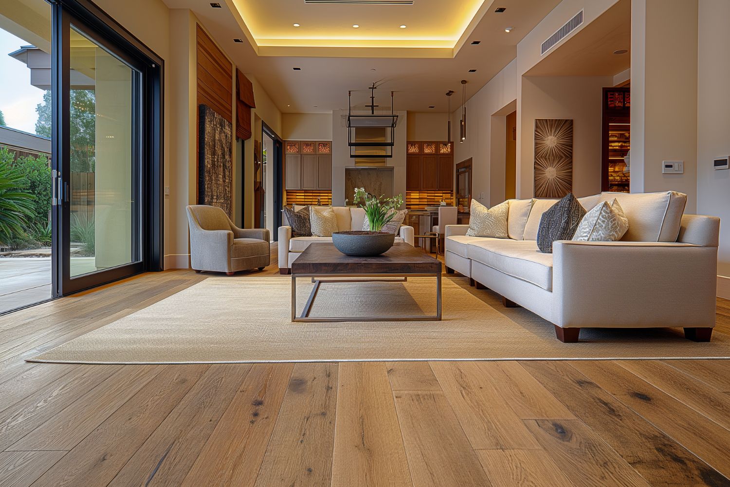 Landhausdiele Eiche Galapagos im Wohnzimmer