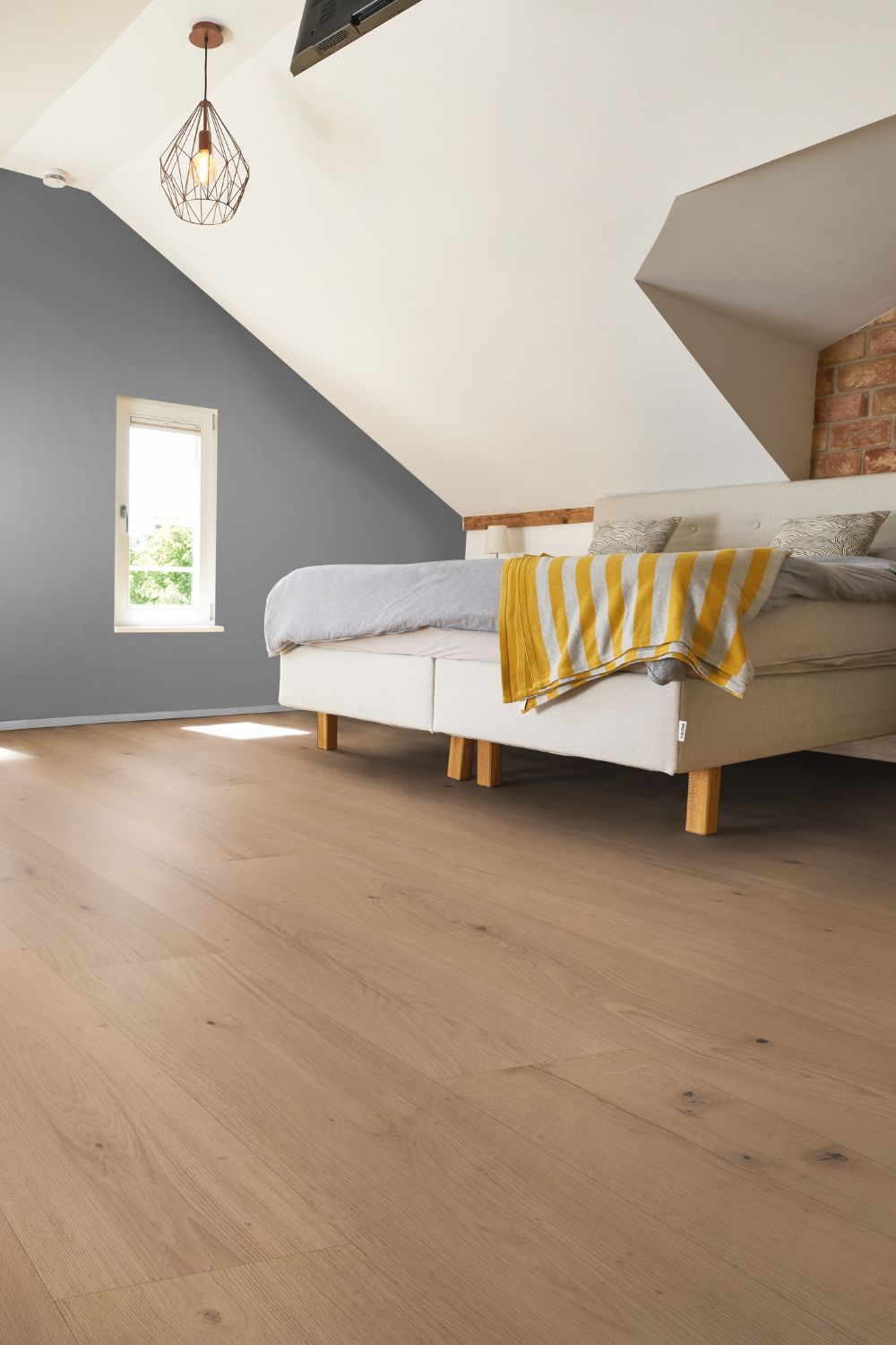 Landhausdiele Eiche Juist im Schlafzimmer