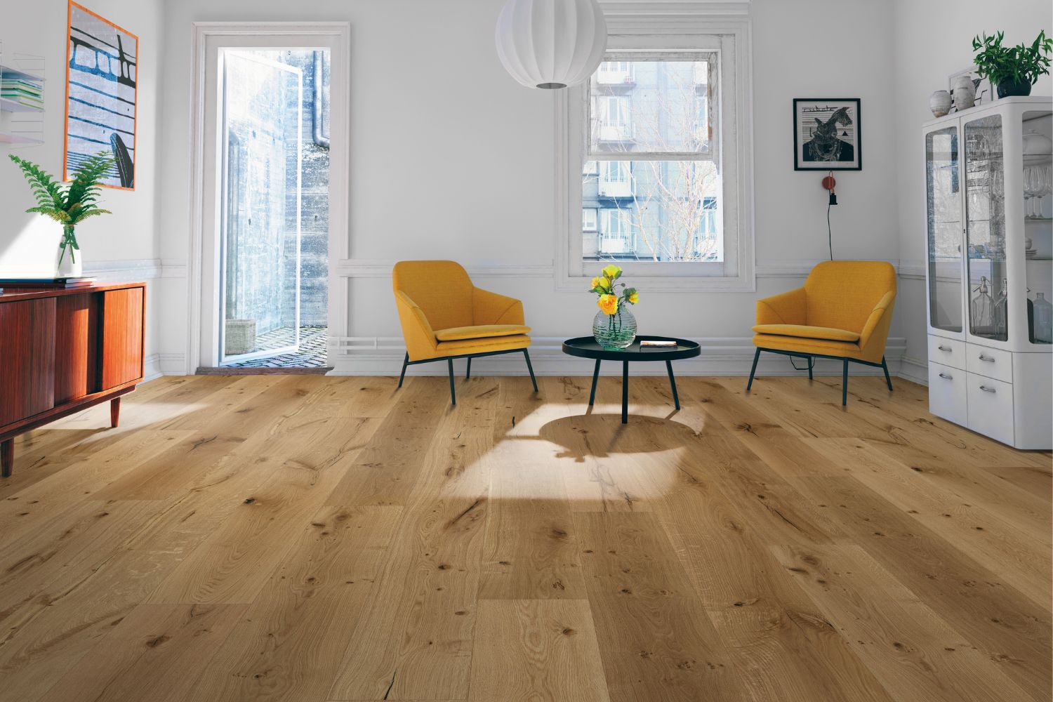 Landhausdiele Eiche Porto im Wartezimmer