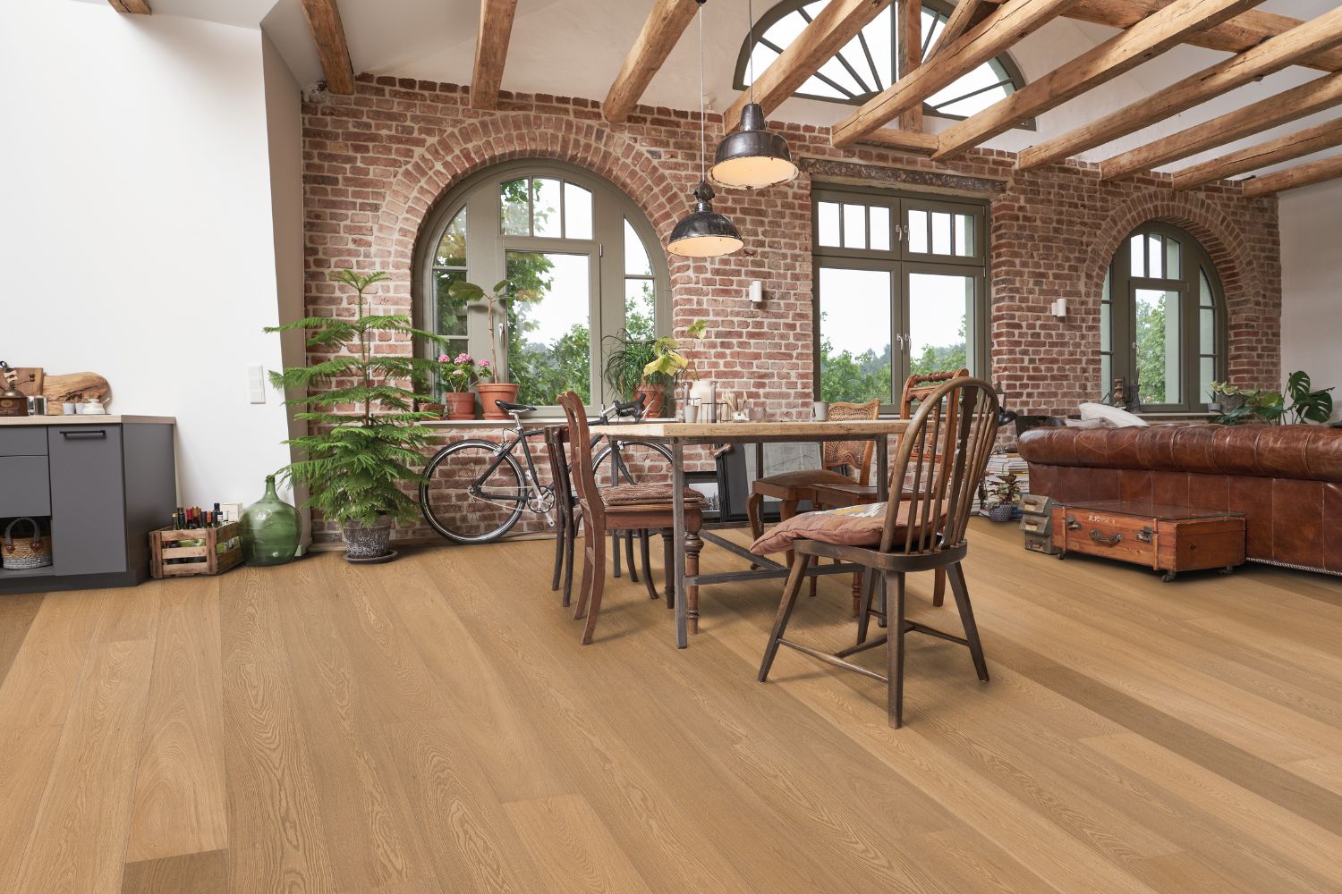 Landhausdiele Eiche Sylt im Esszimmer