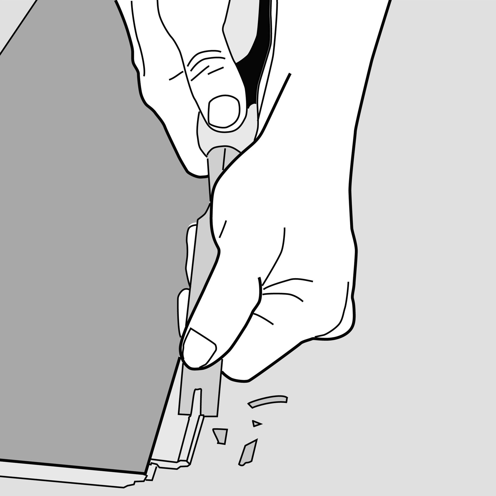 Schritt 2 Mit der Federseite starten Mit der Federseite des Parketts starten