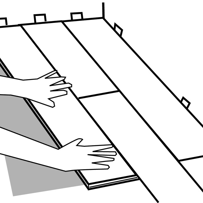 Schritt 2 Mit der Federseite starten Mit der Federseite des Parketts starten