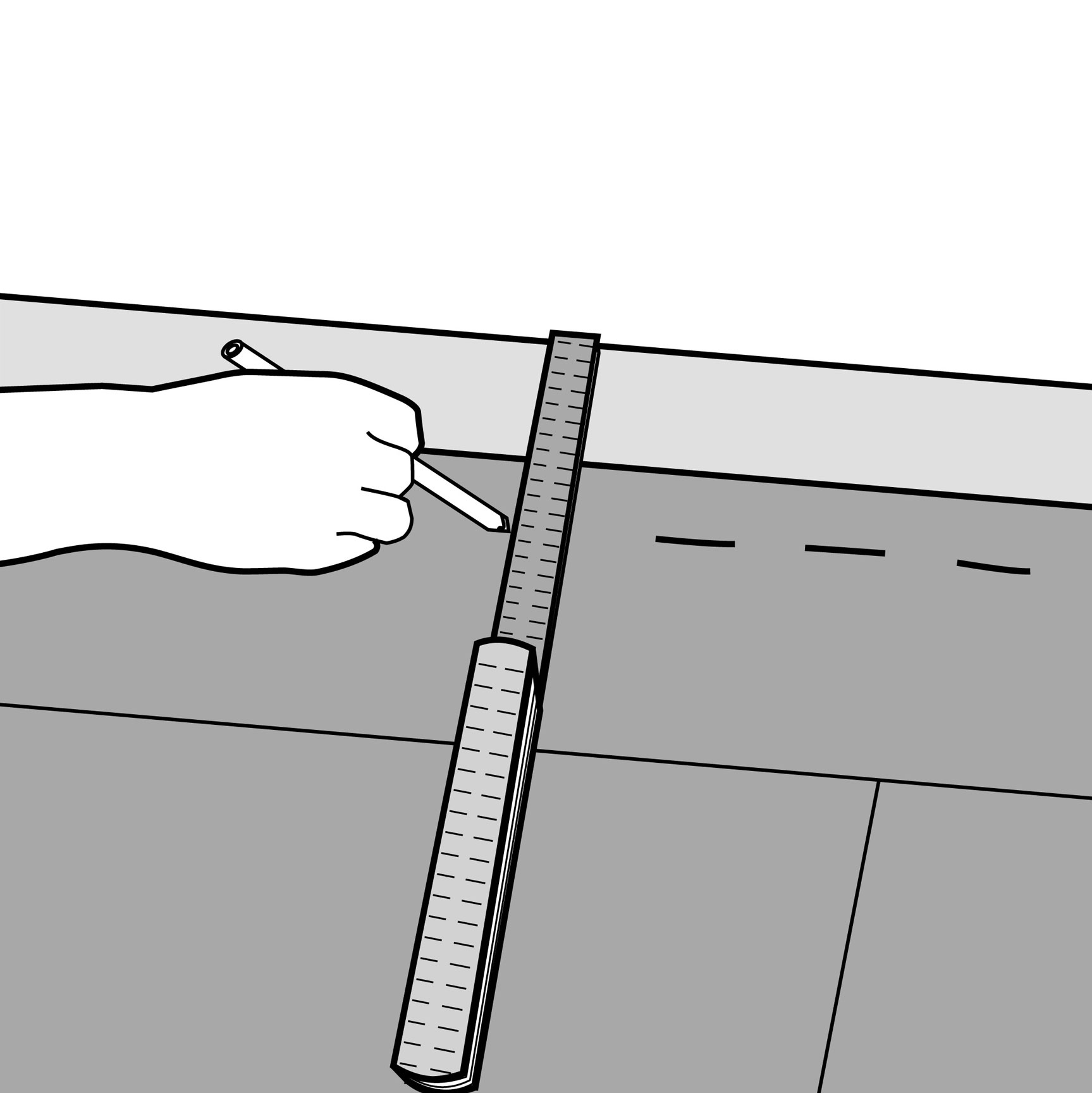 Schritt 9 Abschluss beim Parkett Letzte Parkettreihe verlegen