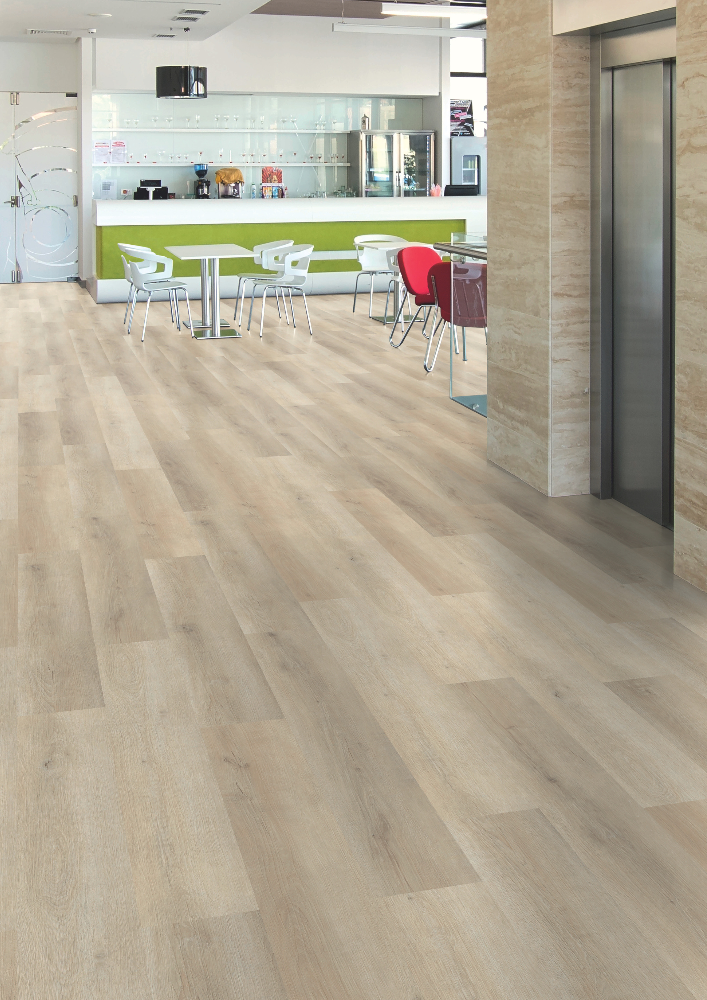 Vinylboden Eiche Softbeige in der Küche