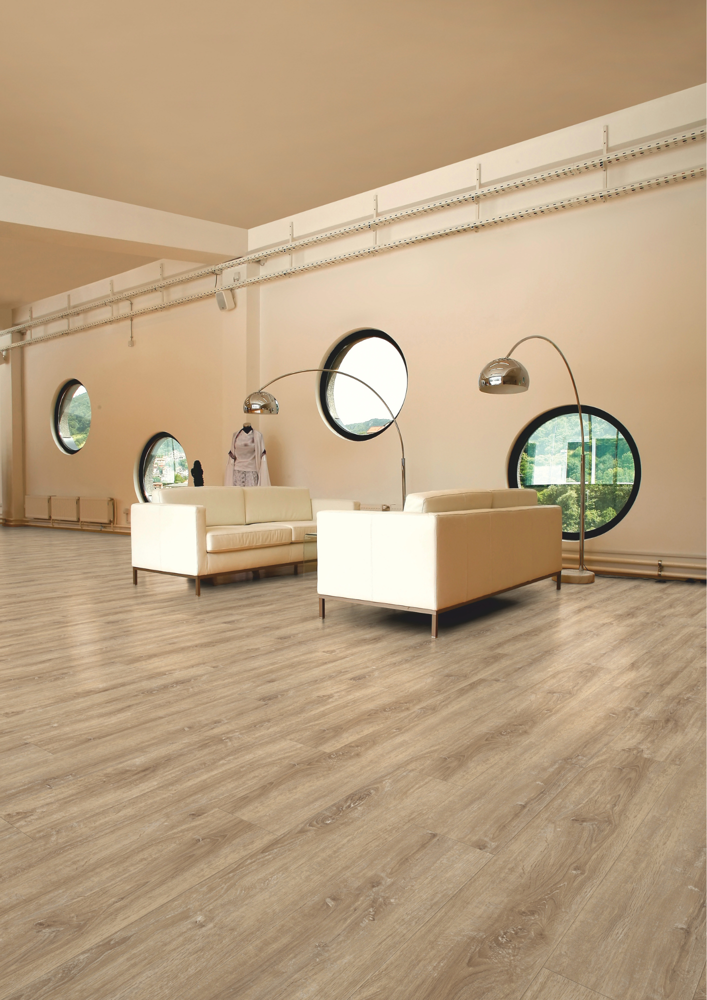 Landhausdiele Eiche vintage hell im Wohnzimmer