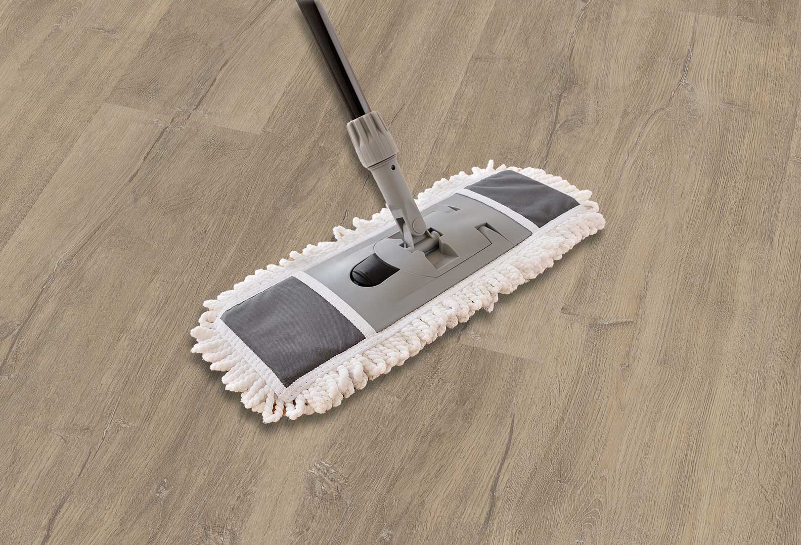 Pflege vom Vinylboden Kalmar Richtige Pflege bei Landhausdiele Eiche sand beige