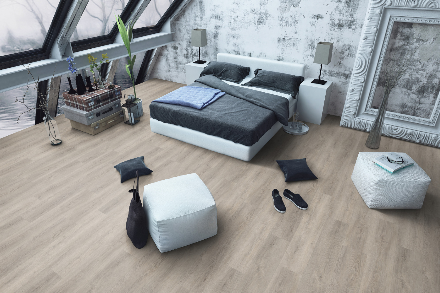 Vinylboden Motala im Schlafzimmer