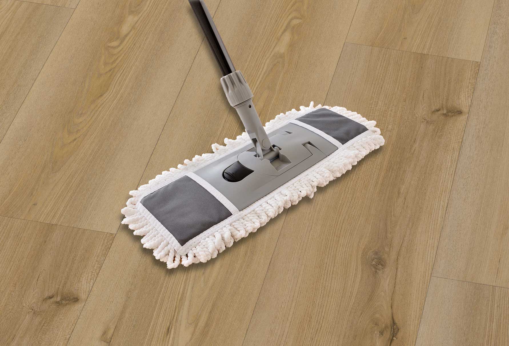 Pflege vom Vinylboden Karlstad Richtige Pflege bei Landhausdiele Eiche sand beige