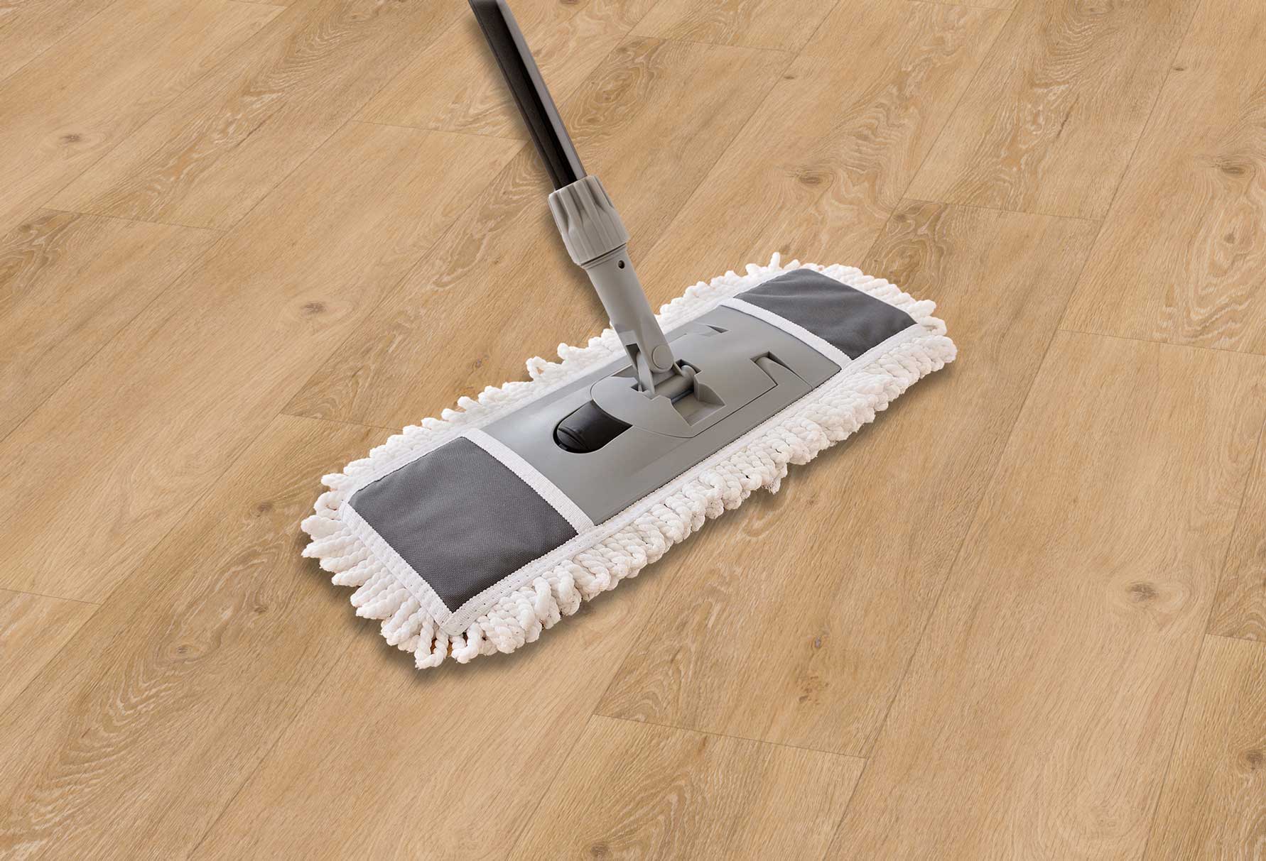 Pflege vom Vinylboden Nora Richtige Pflege bei Landhausdiele Eiche sand beige