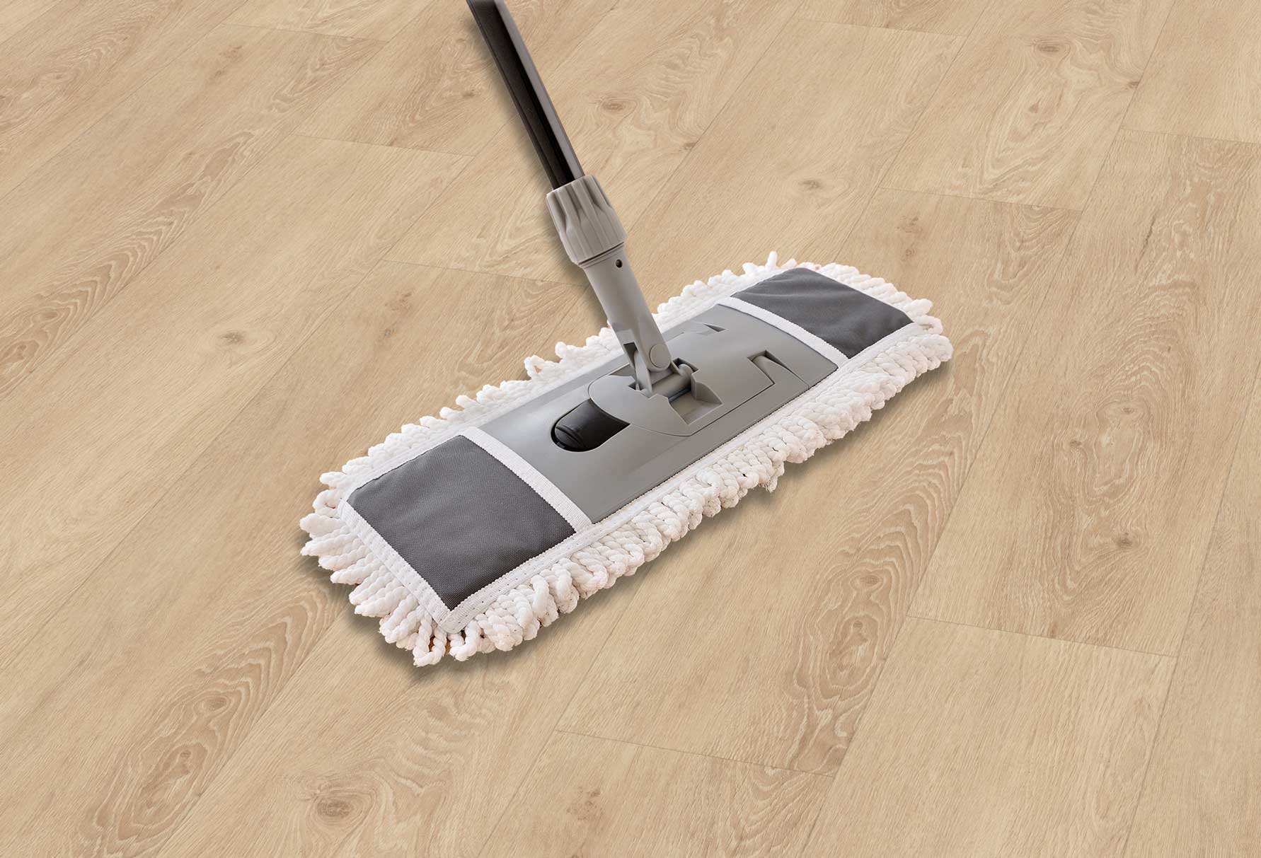 Pflege vom Vinylboden Vaxholm Richtige Pflege bei Landhausdiele Eiche sand beige