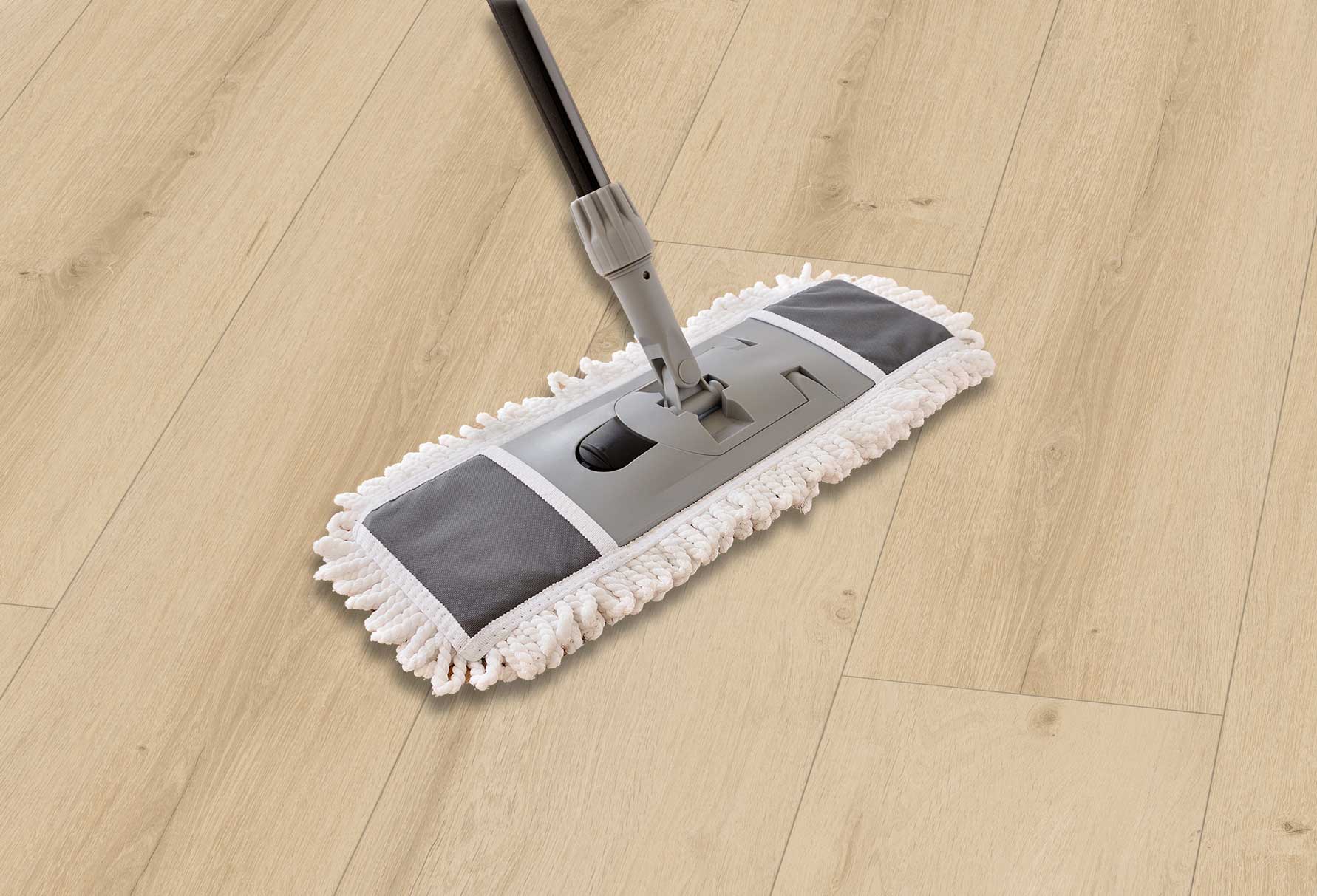 Pflege vom Vinylboden Visby Richtige Pflege bei Landhausdiele Eiche sand beige