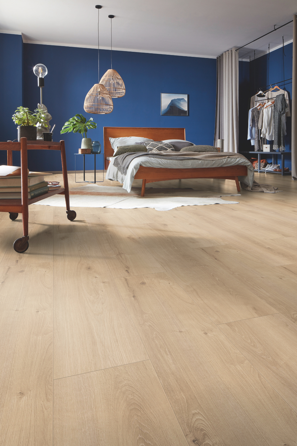 Laminatboden Eiche Toffee im Schlafzimmer