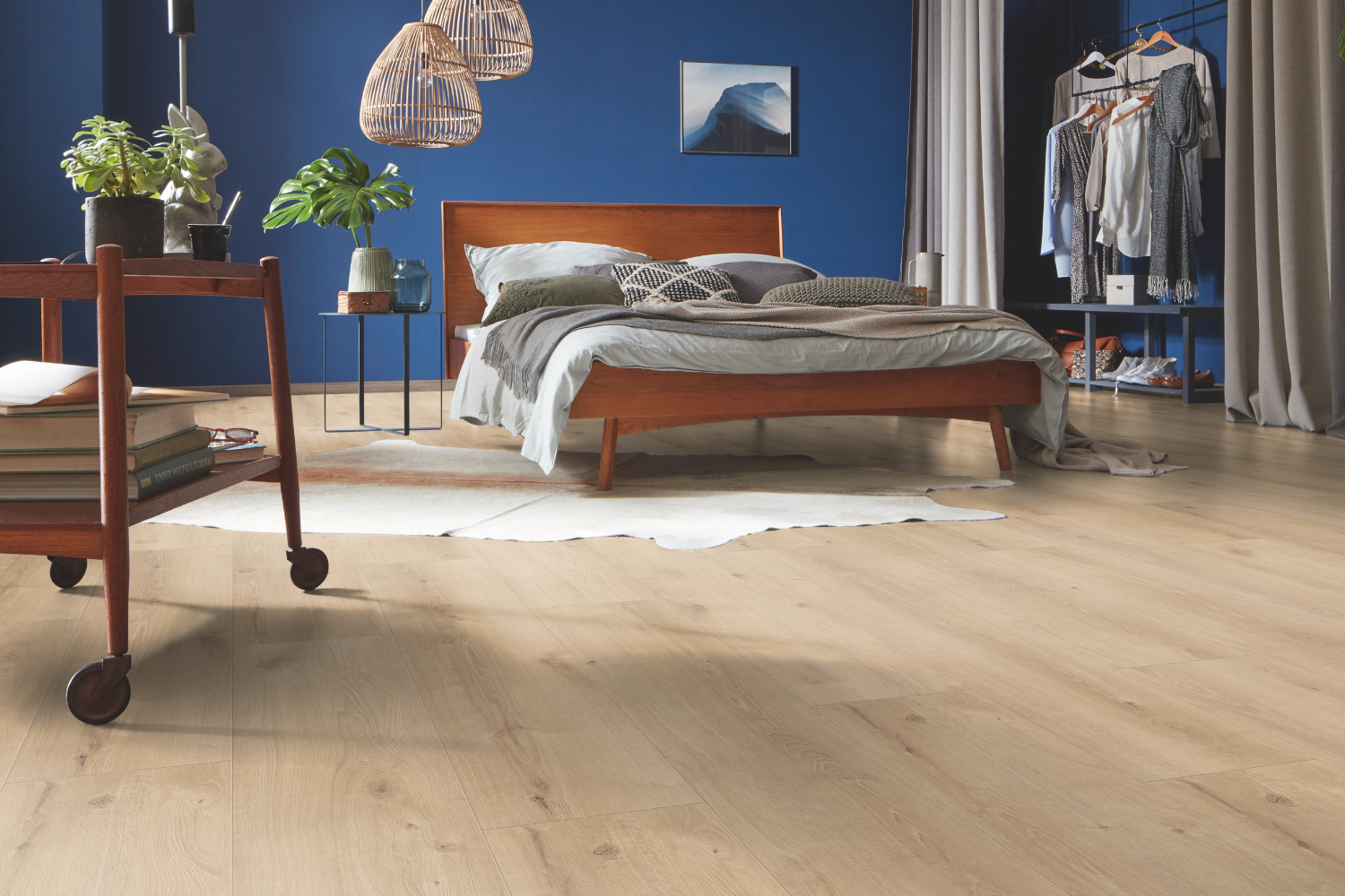 Laminatboden Eiche Toffee im Schlafzimmer