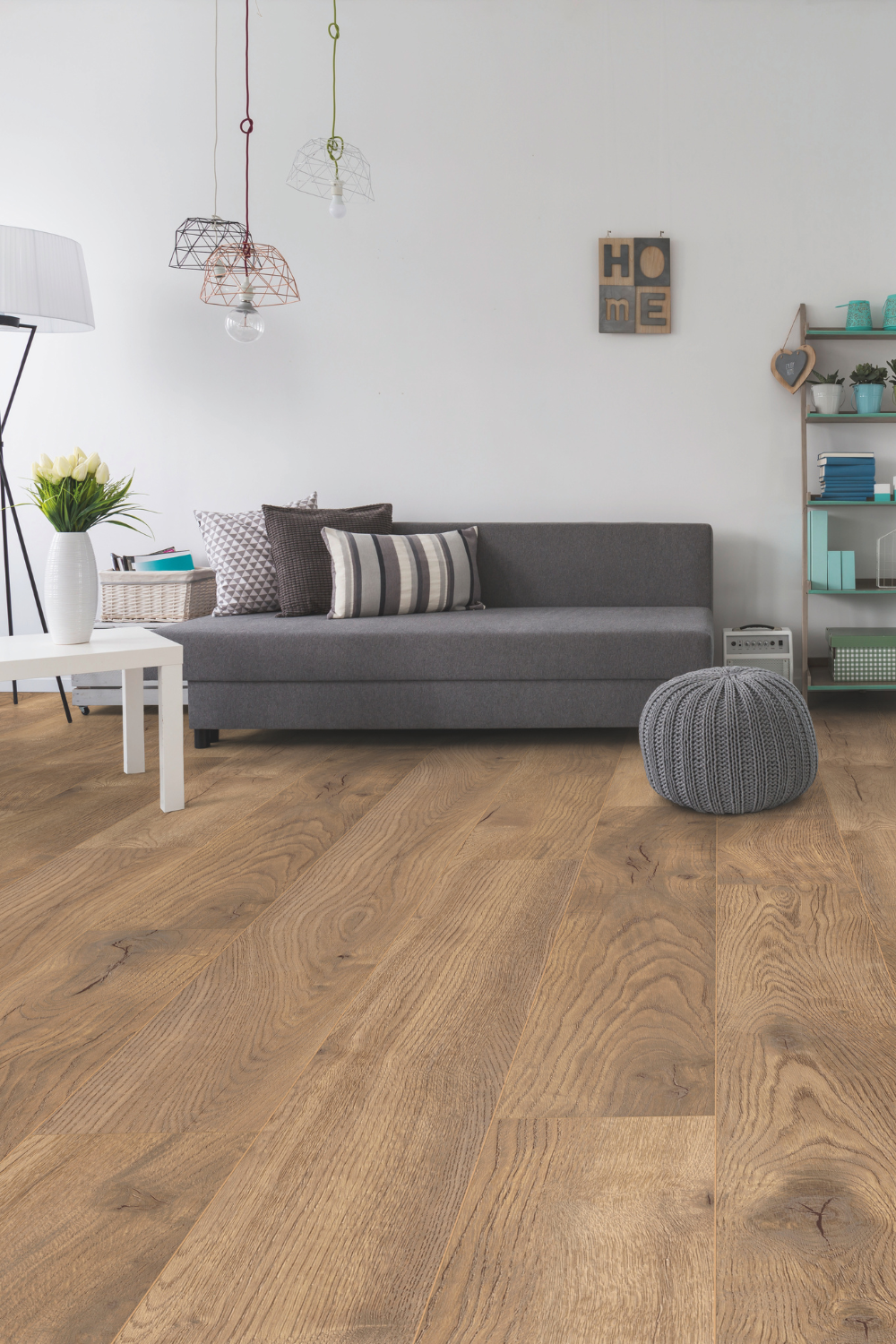 Laminatboden Florenz Eiche Natur im Wohnzimmer